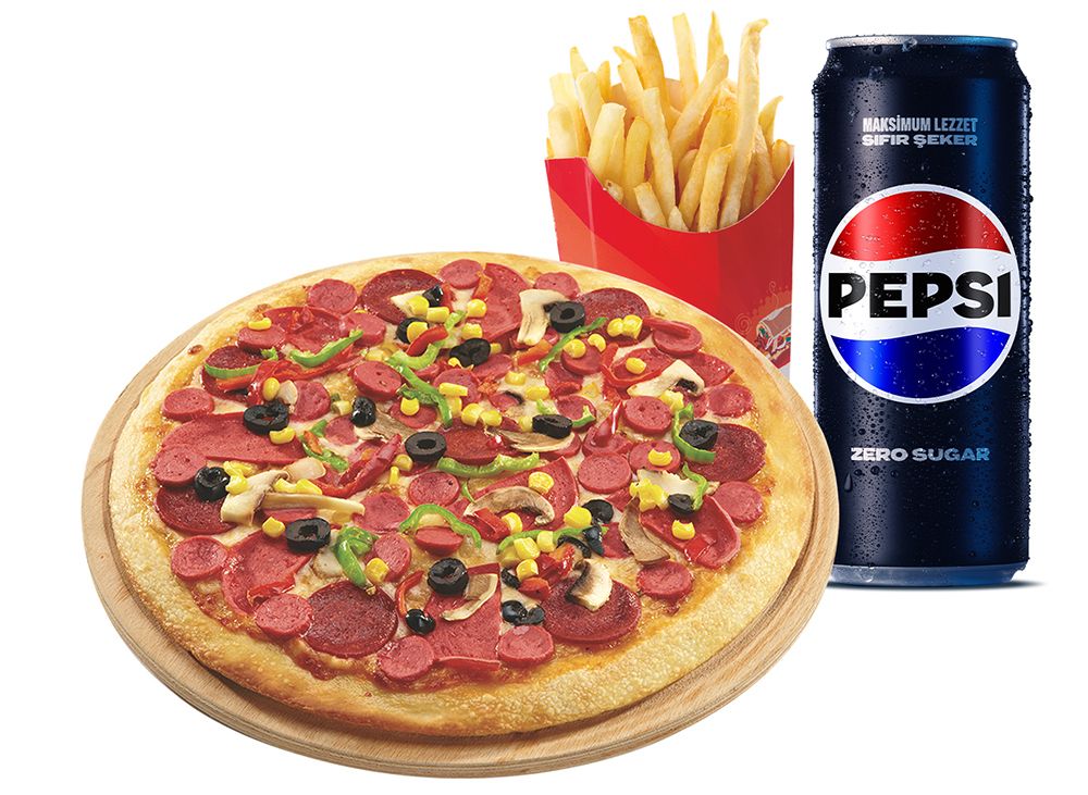 Karışık Pizza (Büyük) (3 Kişilik) Menü