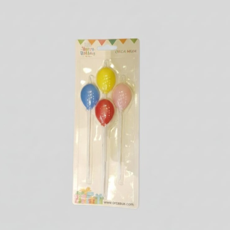 Renkli Balon Mum (4 Adet)