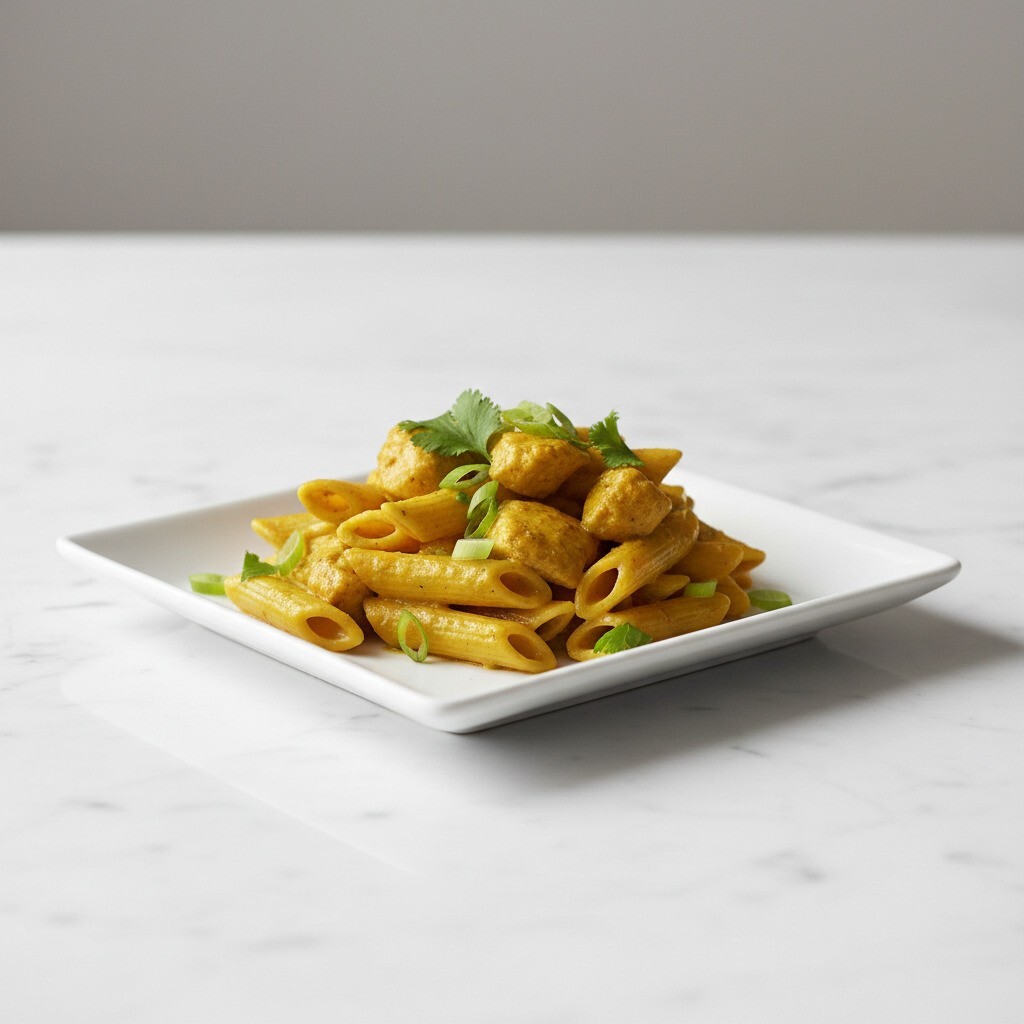 Köri Soslu Tavuklu Penne Makarna