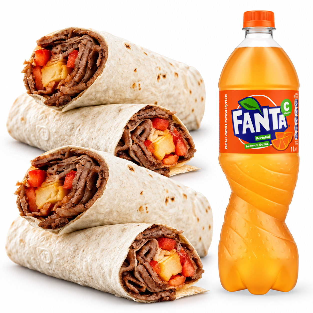 İkili Et Dürüm (2 x 80 g) + Fanta (1 l)