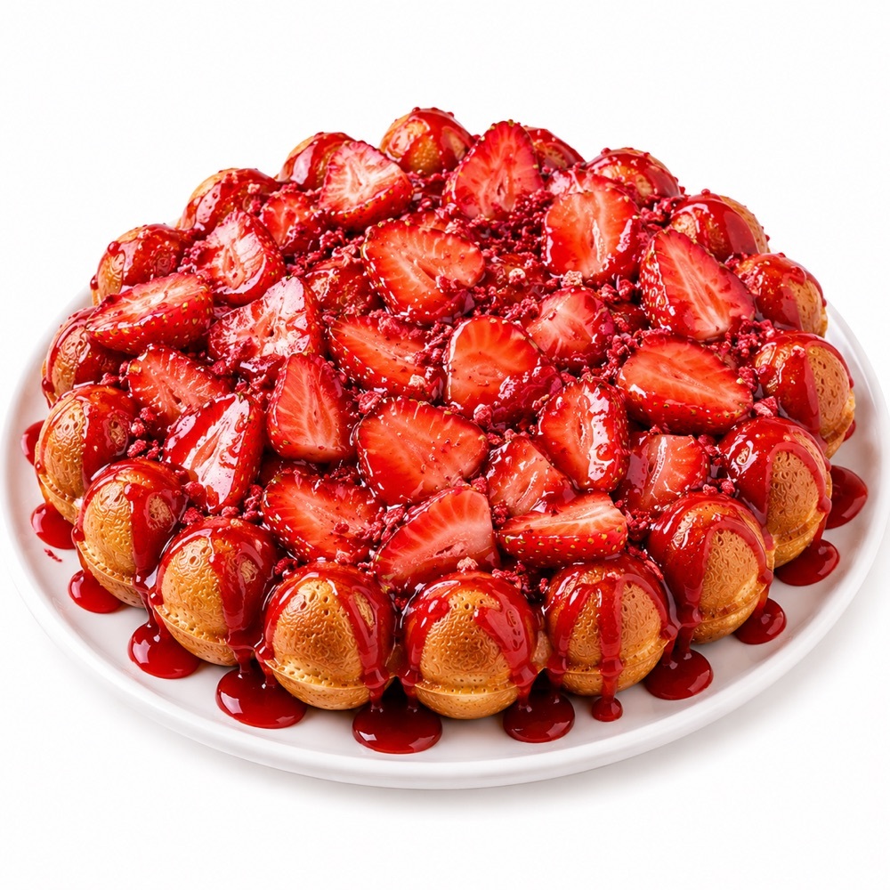 Çilek Soslu Waffle