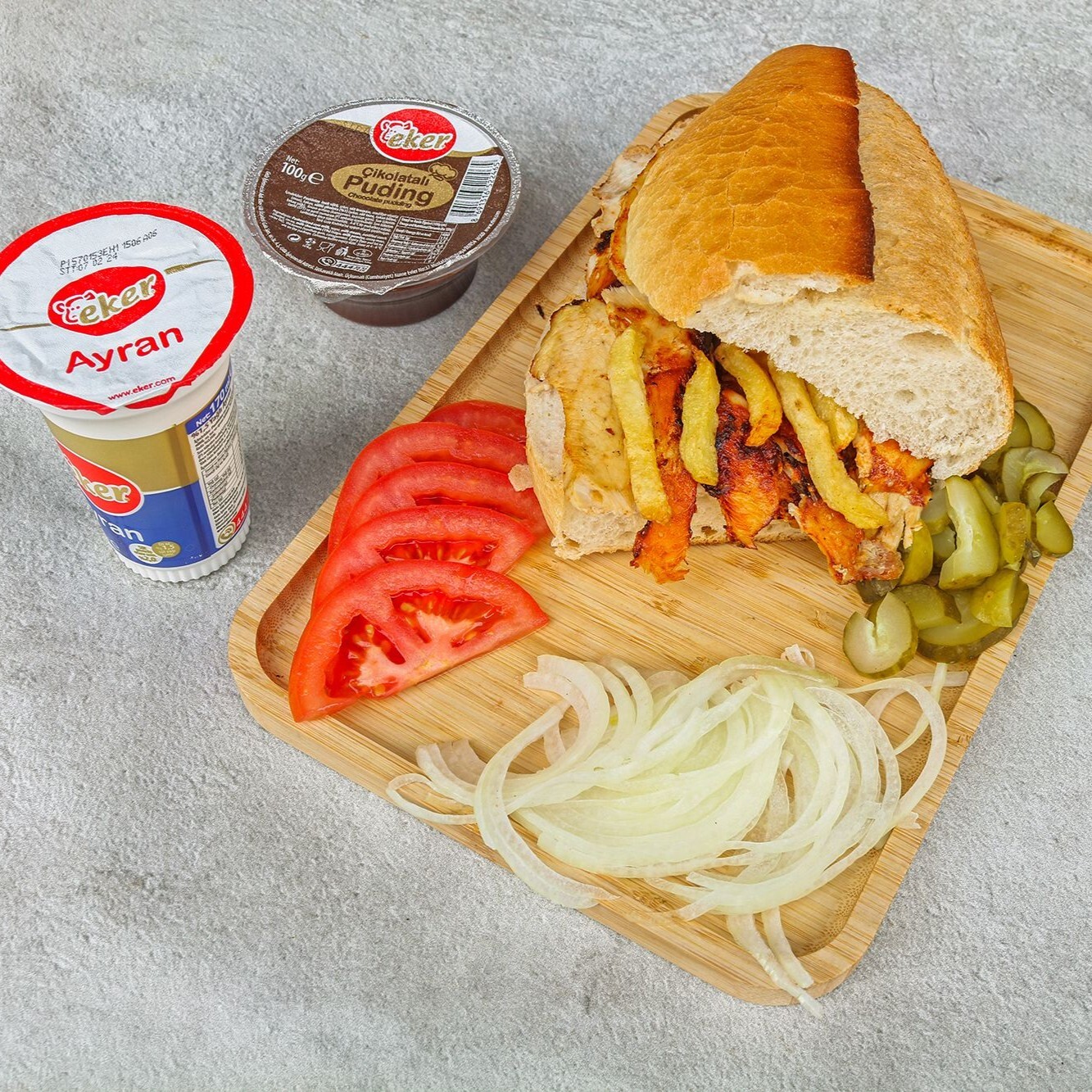 Ekmek Arası + Ayran + Tatlı