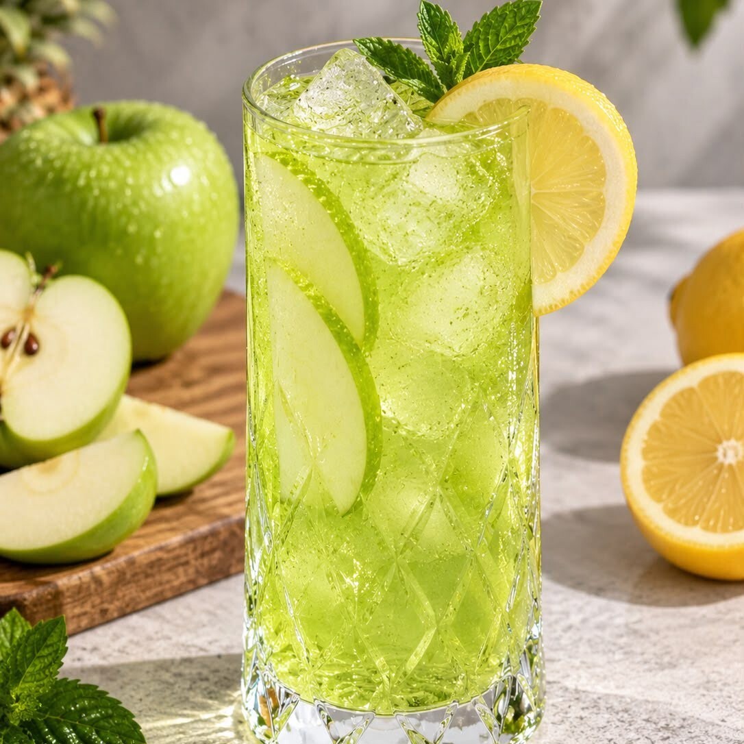 Ev Yapımı Yeşil Elmalı Limonata 330 ml (KCal 207,5)