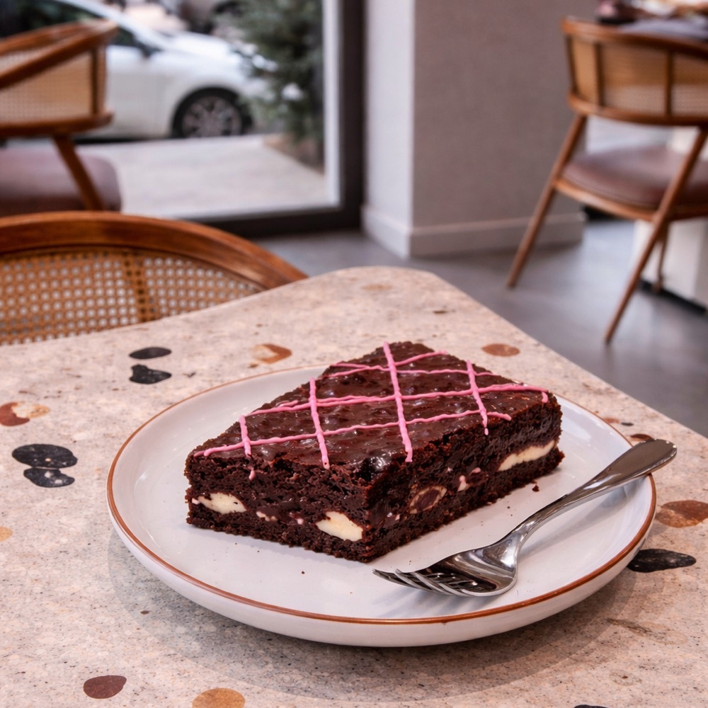 Vişneli & Beyaz Çikolatalı Brownie