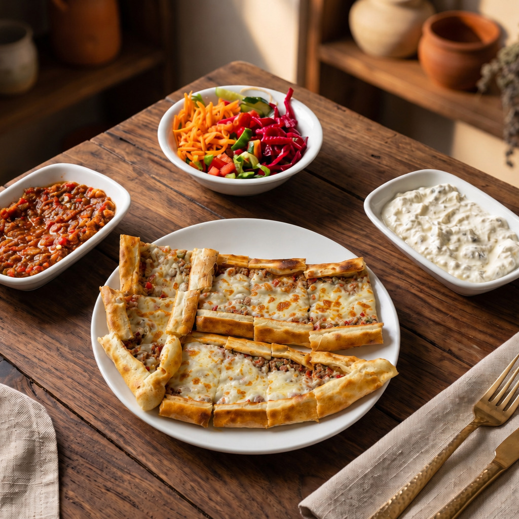 Kıymalı Kaşarlı Pide