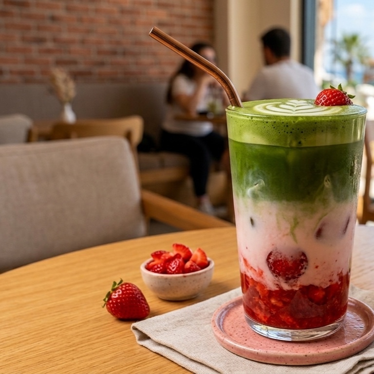 Ice Çilekli Matcha Latte