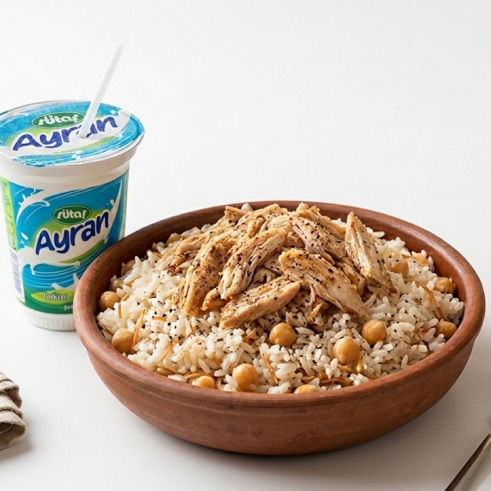 Nohutlu Pilav Üstü Tavuk+ Büyük Ayran
