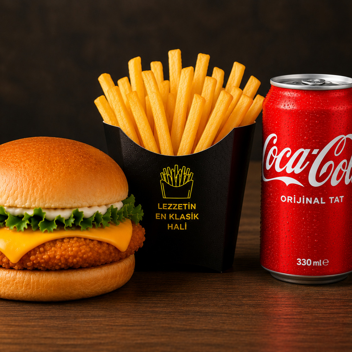 Cheddarlı Tavuk Burger menü ( Coca Cola )