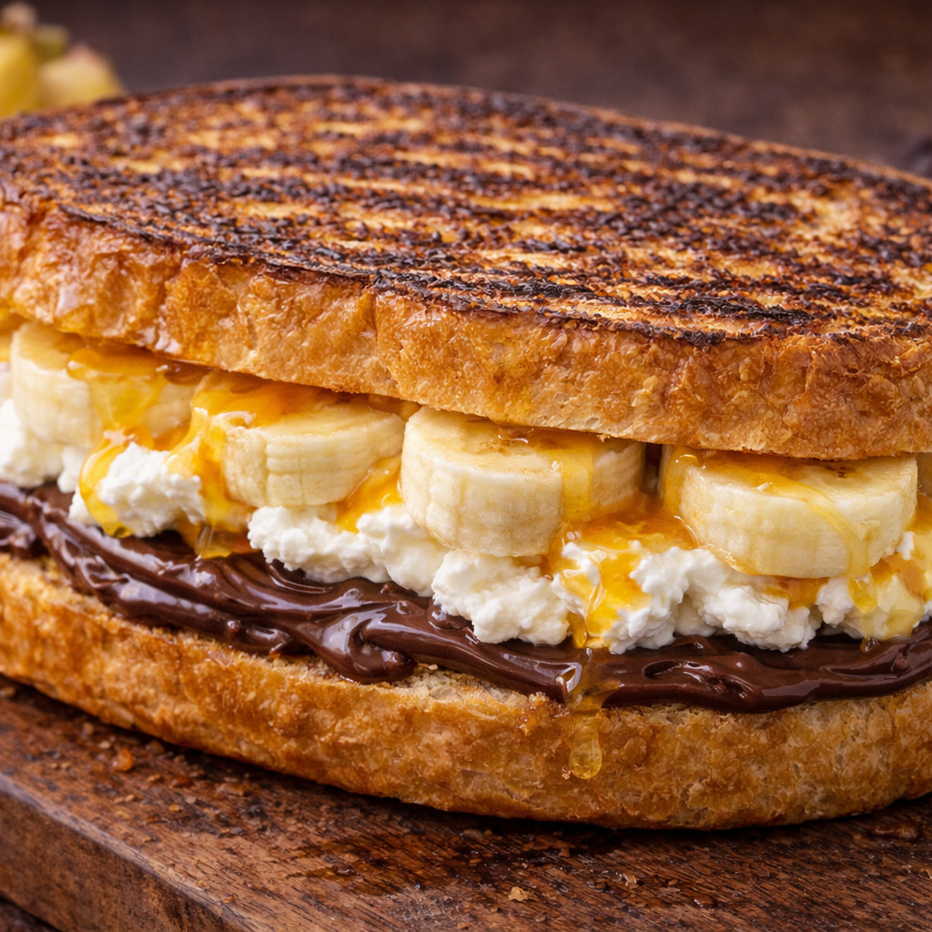 Yumurtalı Ekmeğe Tatlı Sandviç