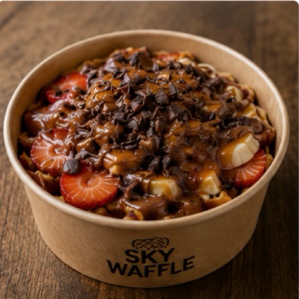 Karamellim & Sütlü Çikolata Muz, Çilek Bowl Waffle
