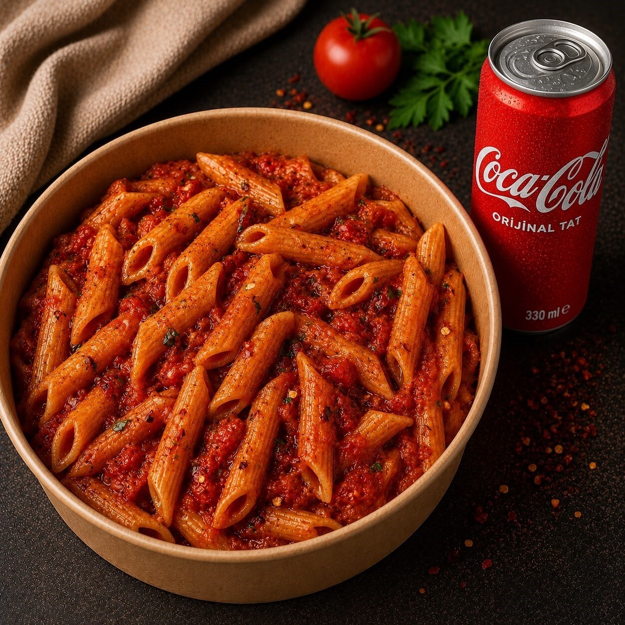 Penne Arrabbiata + İçecek