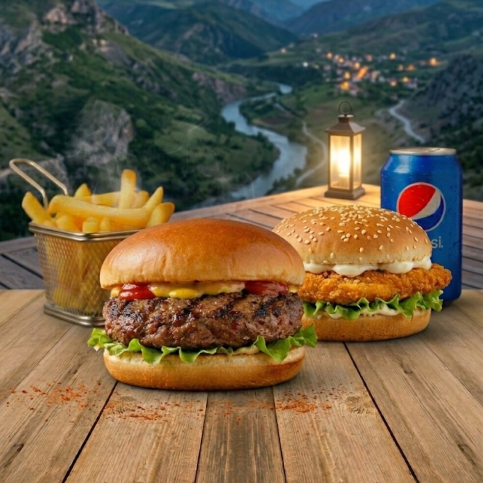 Tavuk & Et Burger Menü