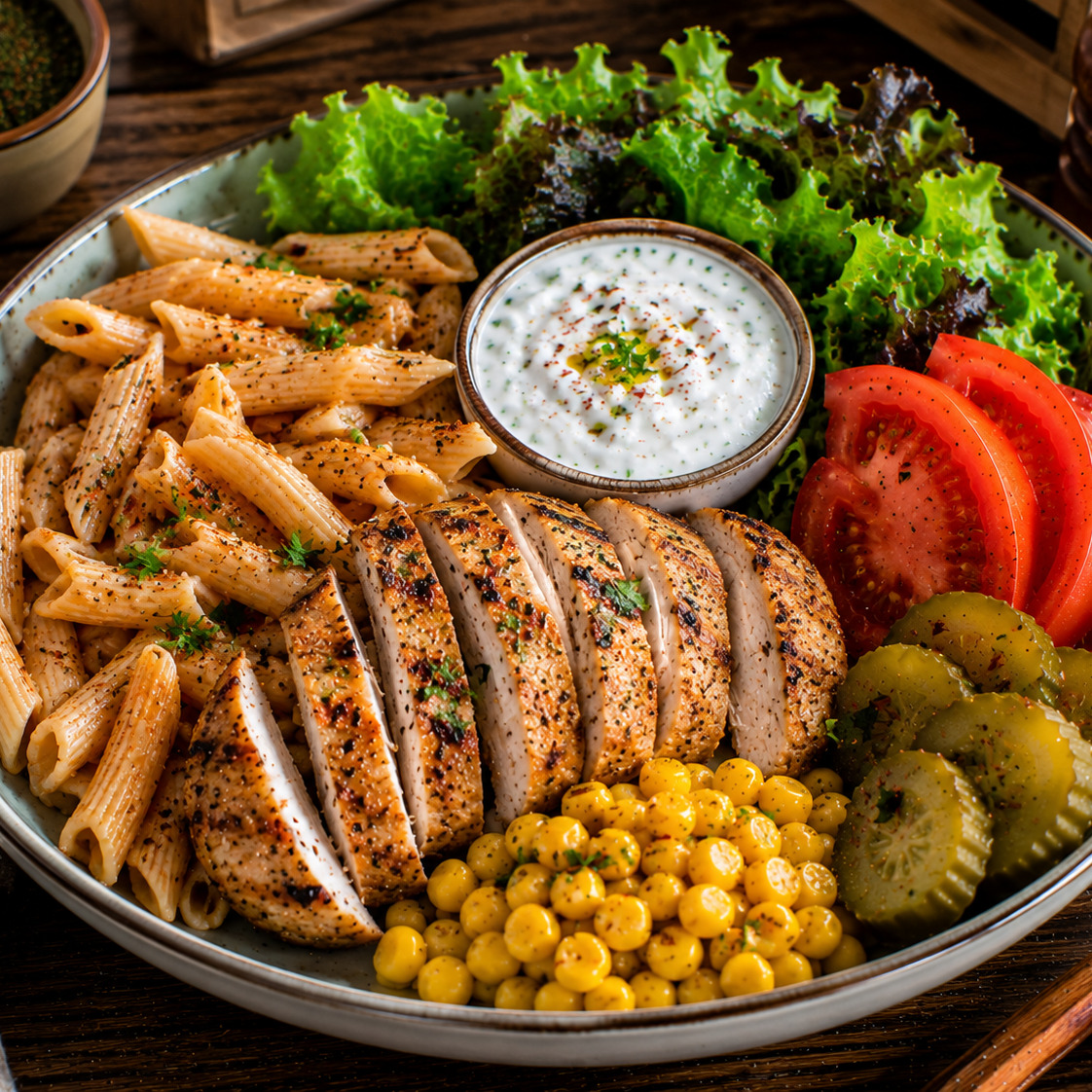 Izgara Tavuk Makarna Bowl