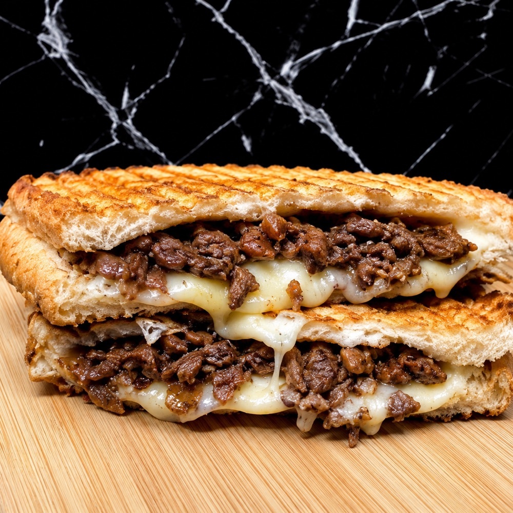 Yarım Ekmek Kavurma Kaşarlı Tost
