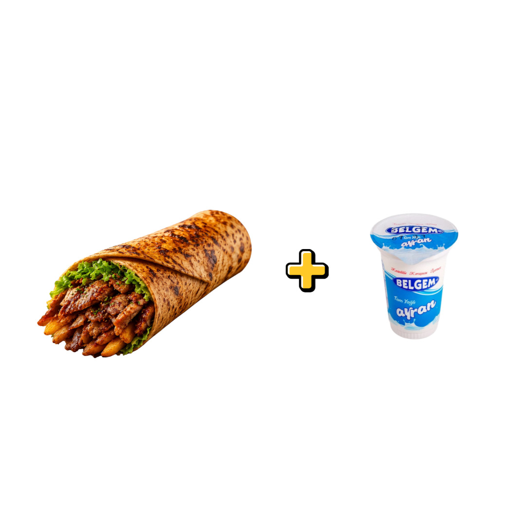Hatay Usulü Tavuk Döner Dürüm + Ayran Menü