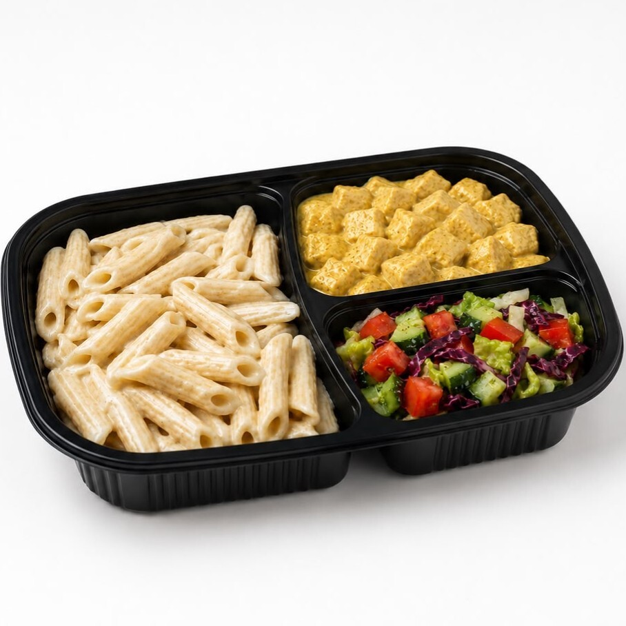 Köri Soslu Tavuk & Kremalı Penne Makarna