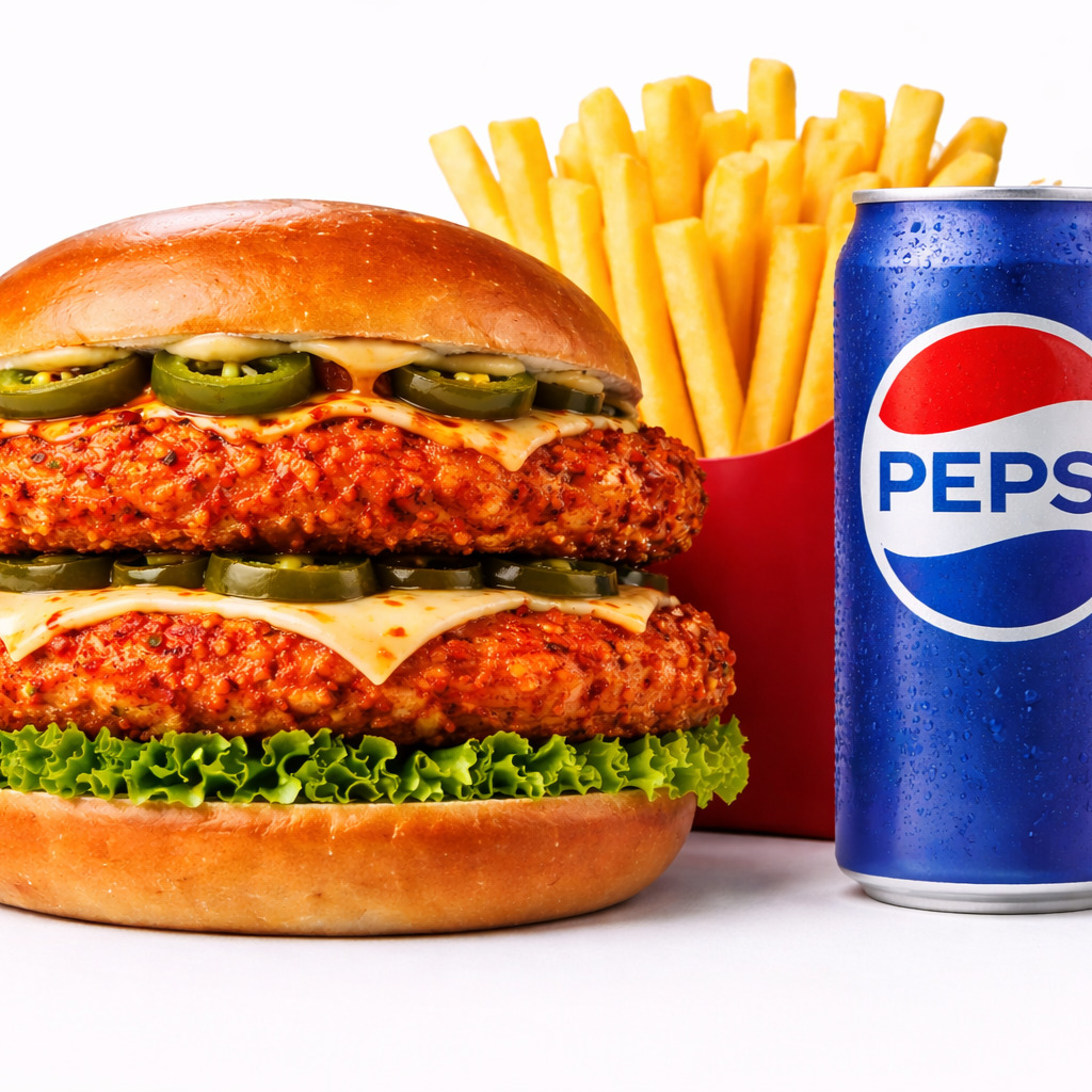 Dubleks Mr Hot Chicken Burger Menü