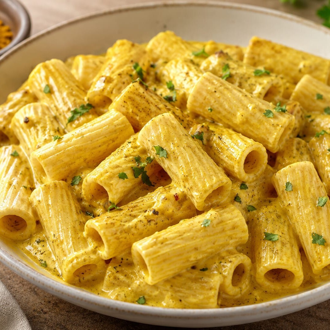 Kremalı Körili Tavuklu Tortiglioni