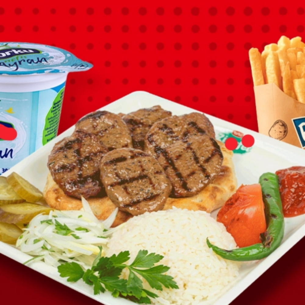 Anne Köftesi + Pilav+ Patates Kızartması+ Ayran