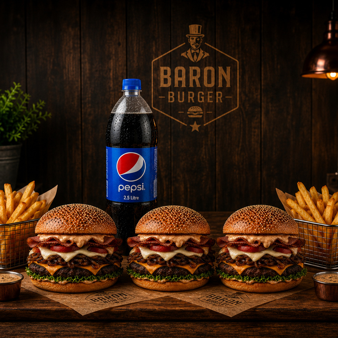 3'lü Chef Spesiyal Burger