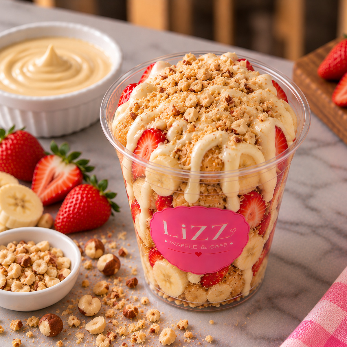 Lizz Beyaz Bardak Waffle