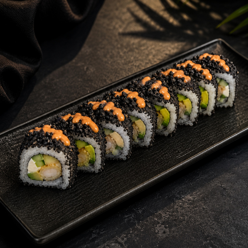 Black Calamari Crunch Roll (8 Adet)