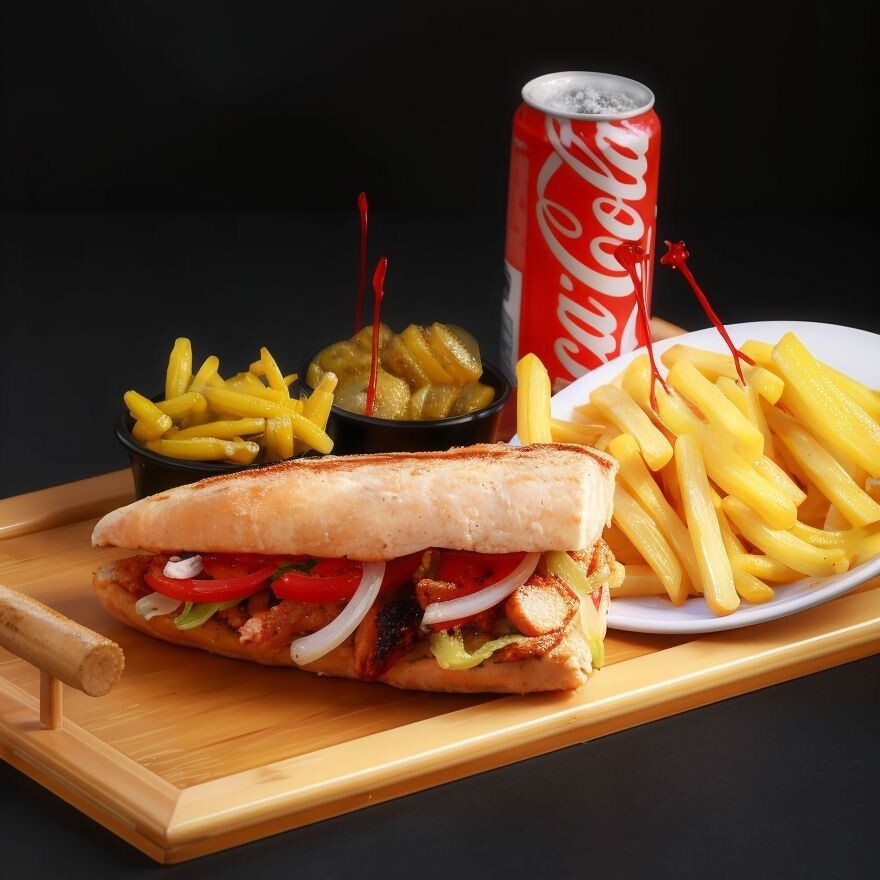 Yarım Ekmek Tavuk Döner Süper Menü