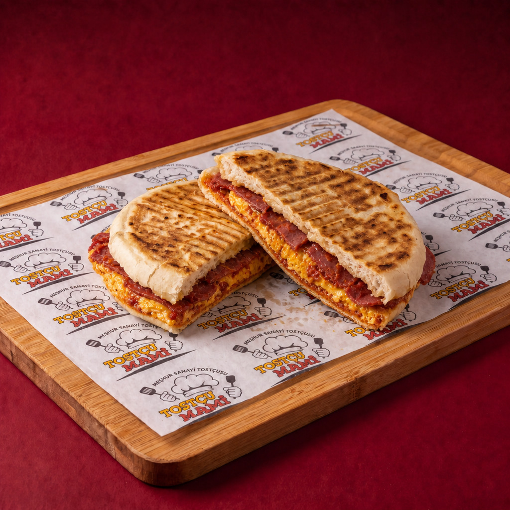 Bazlamalı Pastırmalı Yumurtalı Tost