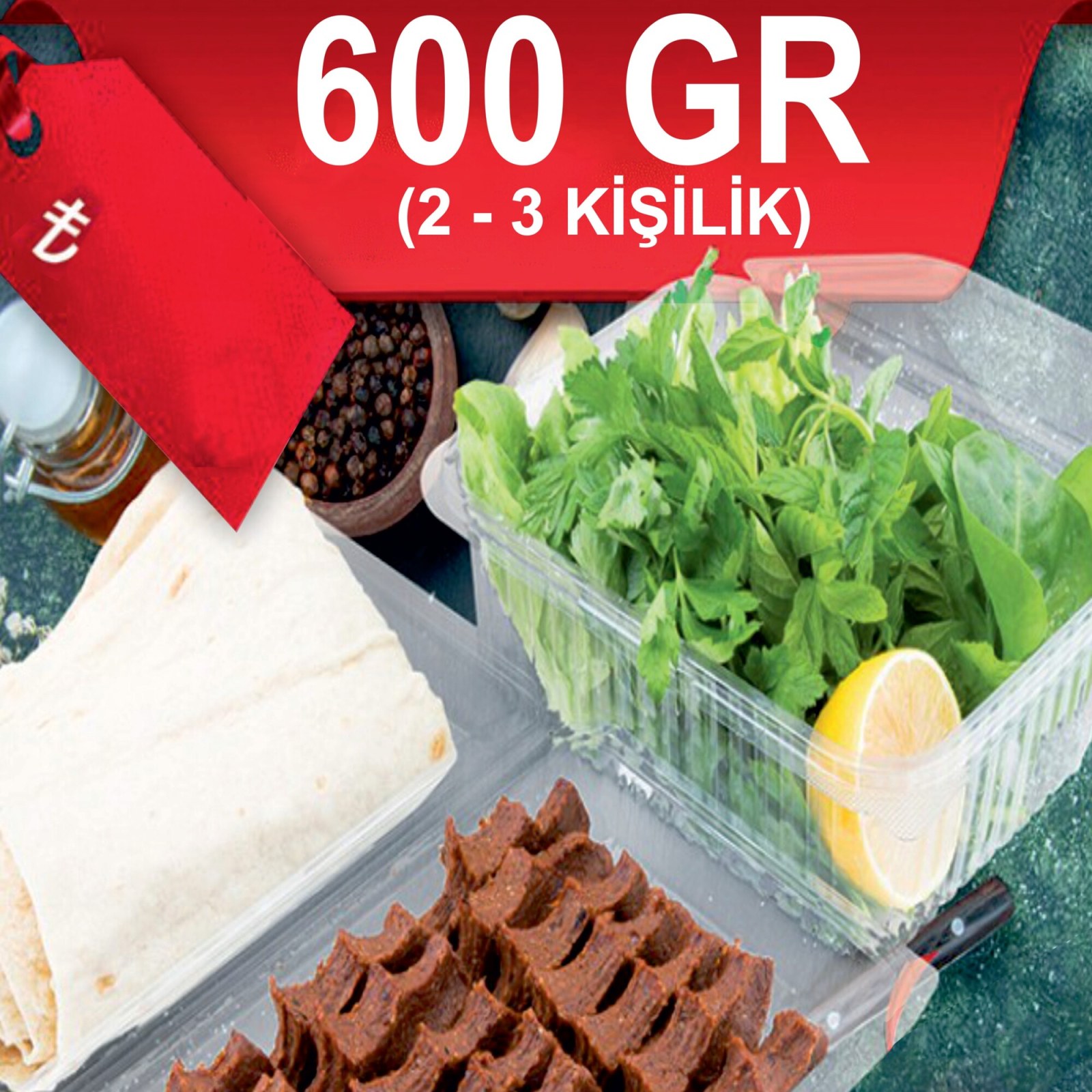 Çiğ Köfte Tam Porsiyon (2-3 kişilik) (600gr)