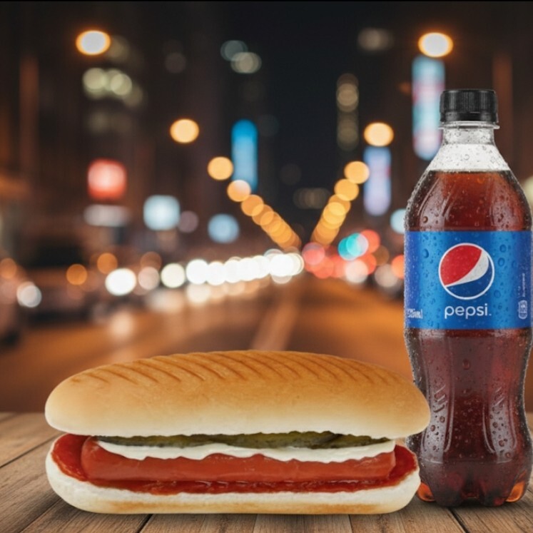 Sosisli 250 ml Pepsi ile