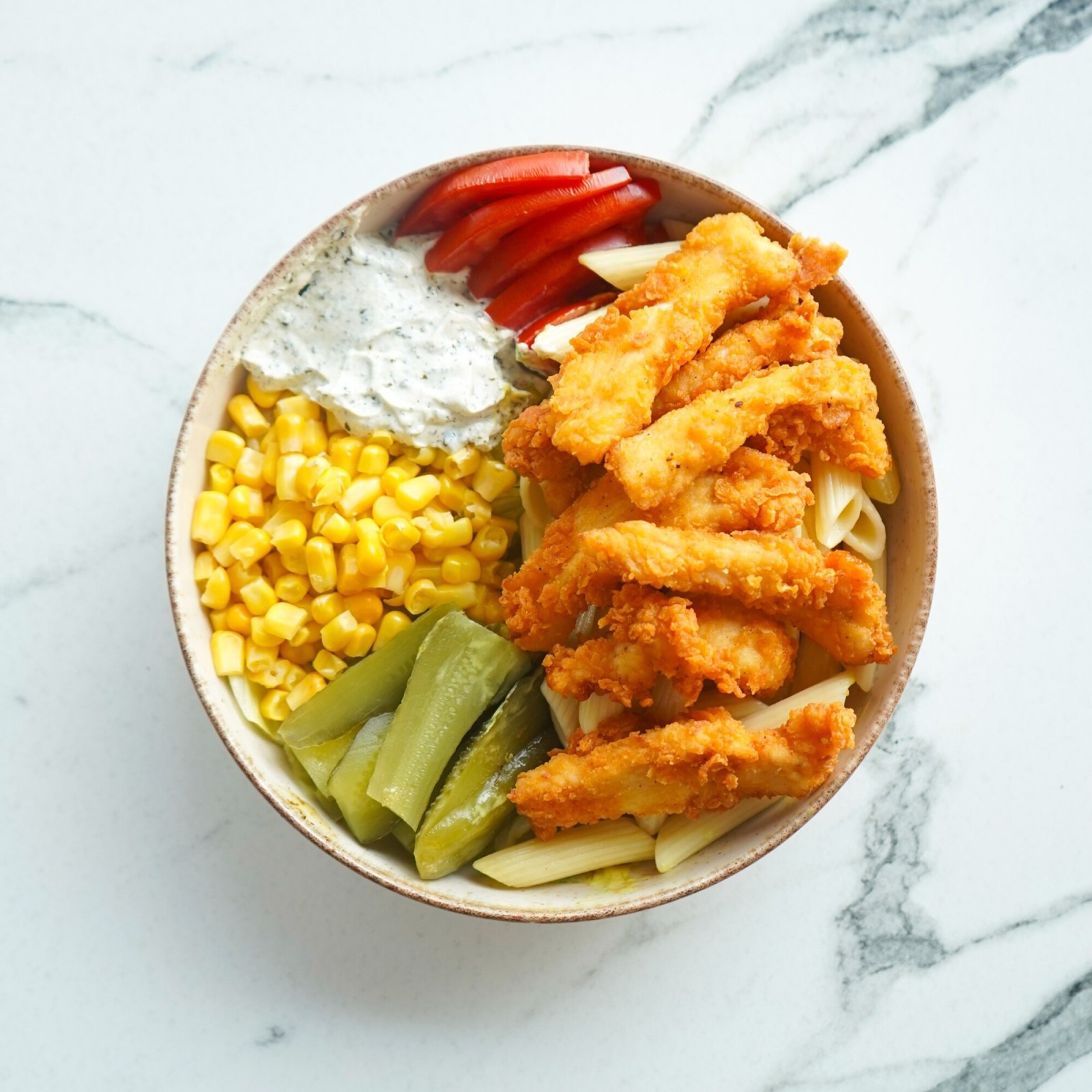 Çıtır Tavuk Makarna Bowl