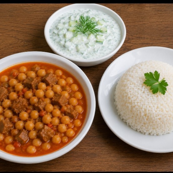 Menü Etli Sulu Nohut & Pilav & Cacık