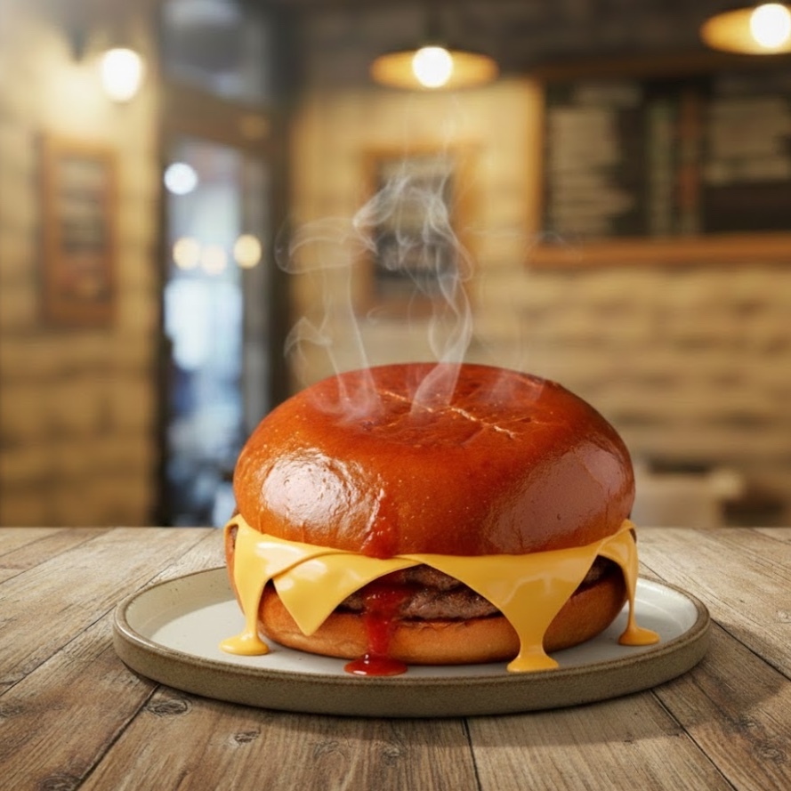 Cheddarlı Islak Hamburger