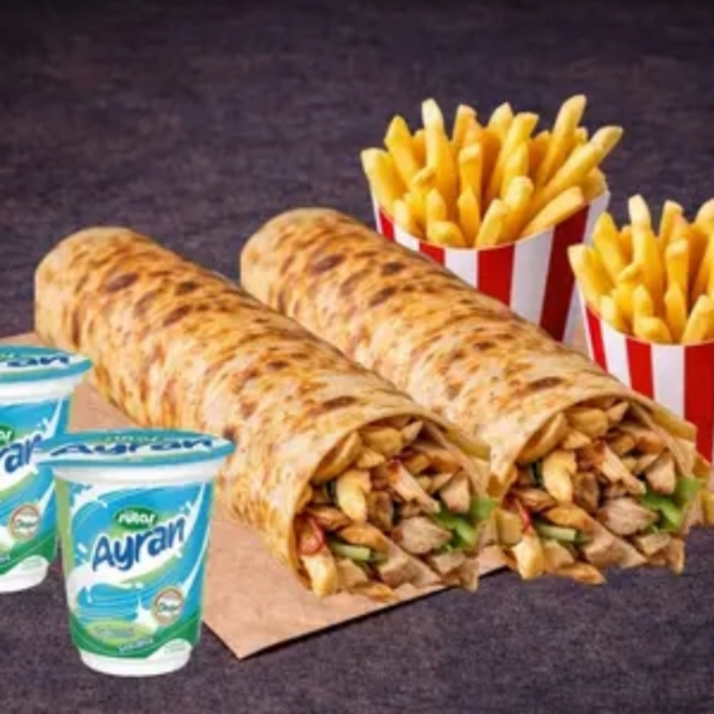2li Hatay usulü döner ve ayran patates