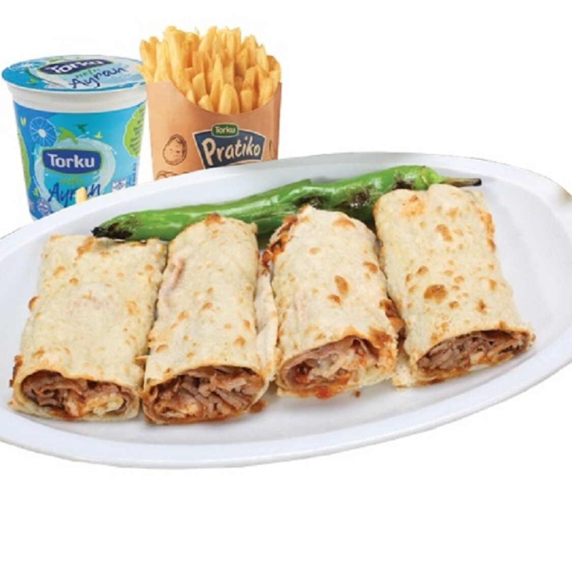 Soslu Et Dürüm (150 gr.) Menü