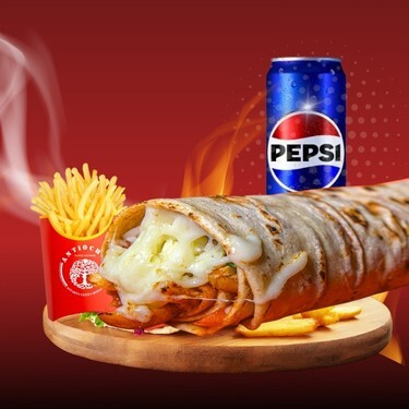 Antiochia Kaşarlı Tavuk Döner Dürüm Menü