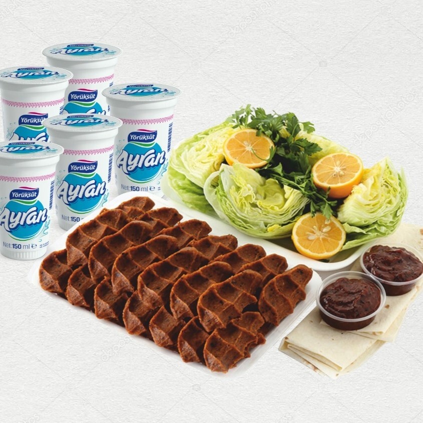 1 Kilo Çiğ Köfte + 5 Küçük Ayran (5*170 gr)