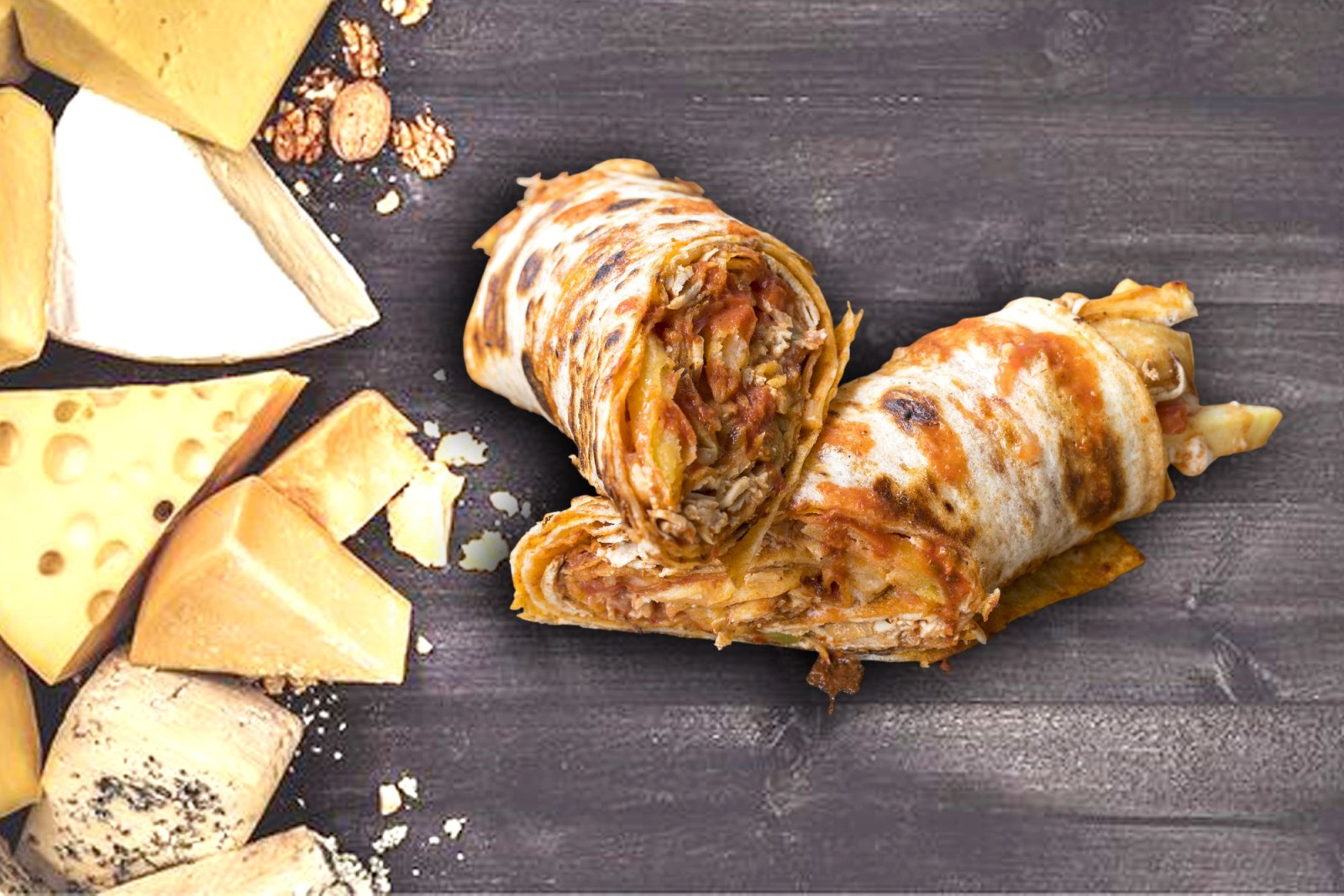 Yarım Kaşarlı Tavuk Döner Dürüm