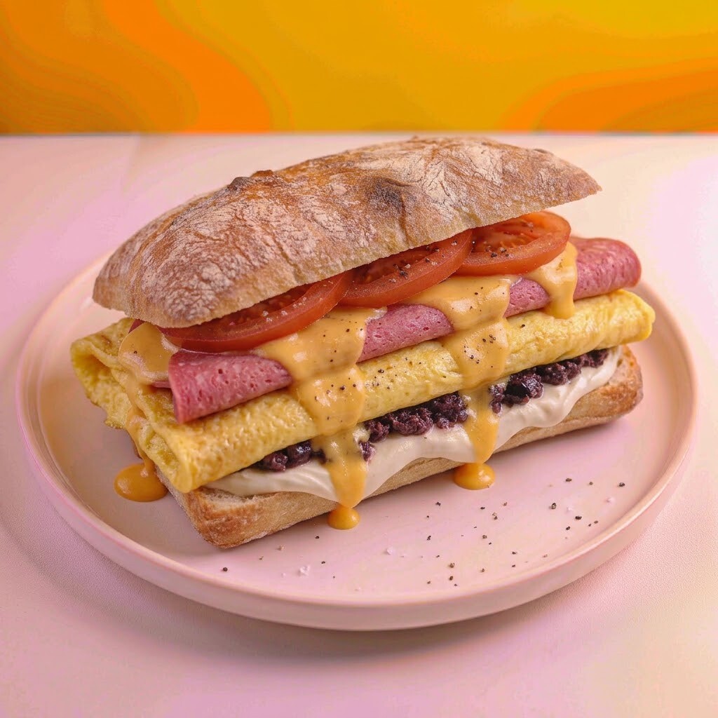Omletli Jambonlu Ciabatta