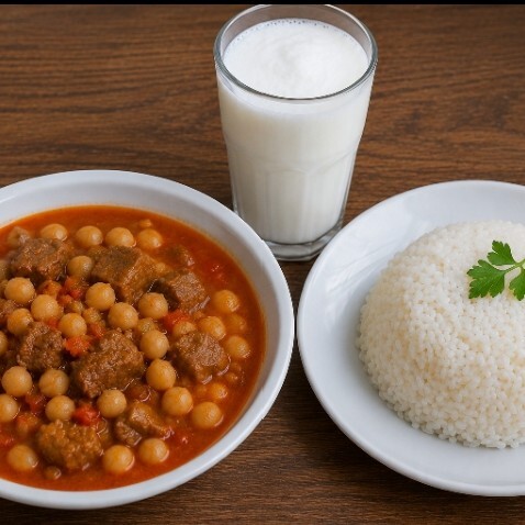 Etli Sulu Nohut Pilav Ayran