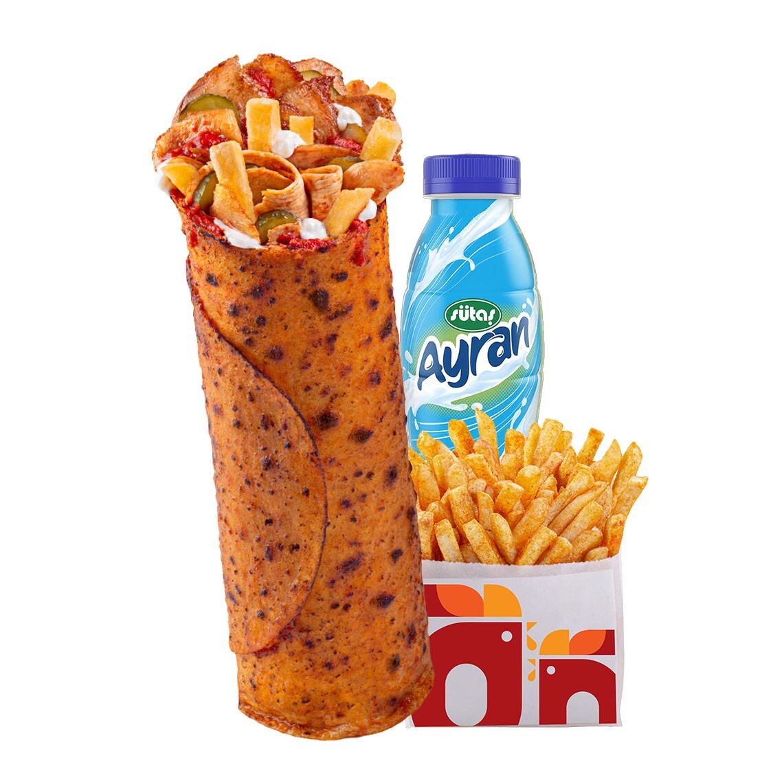 Cheddarlı Tavuk Dürüm Menü