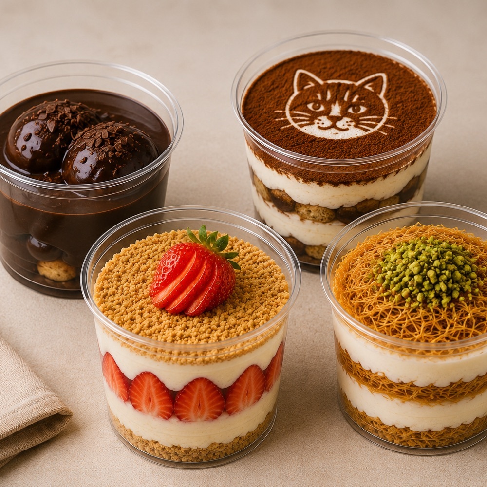 4'lü Aile Paketi (profiterol-tiramisu-çilekli-kadayıflı)