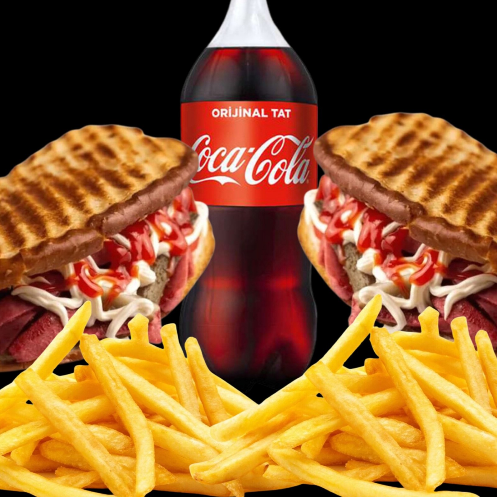 2 Adet Ayvalık Tostu+ Patates Tava + 1 lt kola