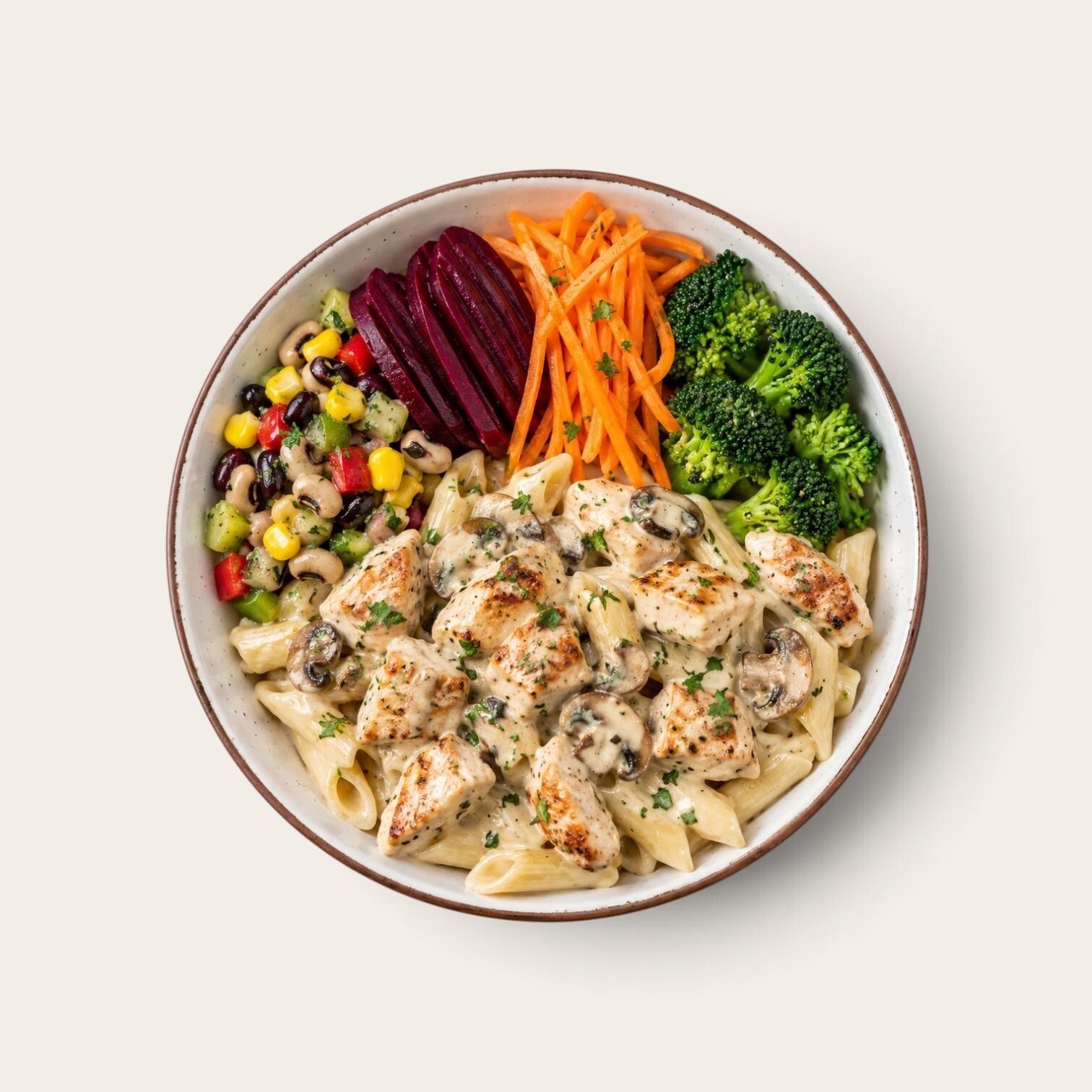 Kremalı Mantarlı Penne Bowl