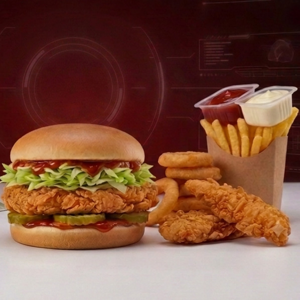 Rush B! Hot Chicken Burger Menü