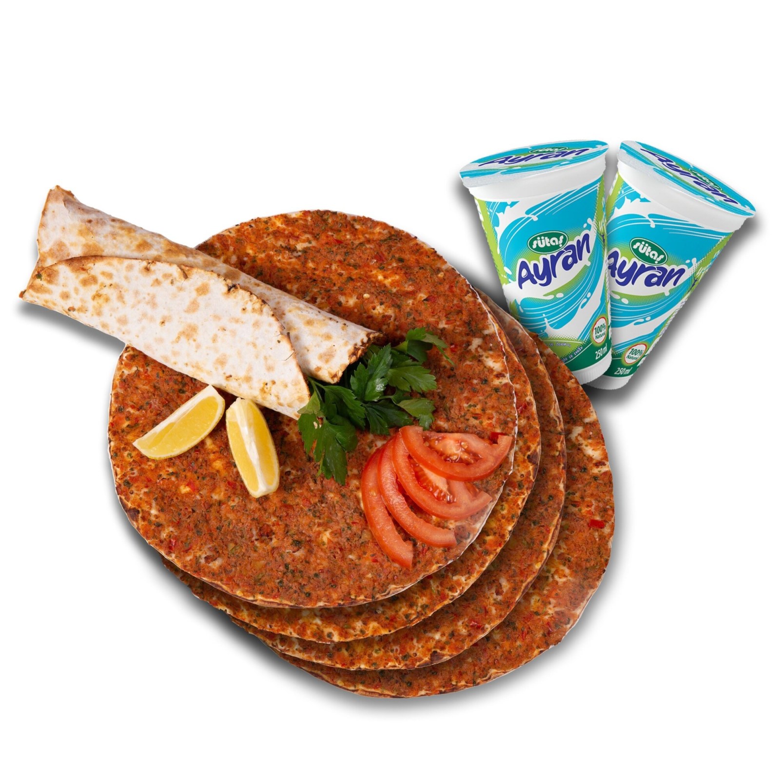 4'lü Lahmacun Menü (Büyük Boy Urfa Usülü)