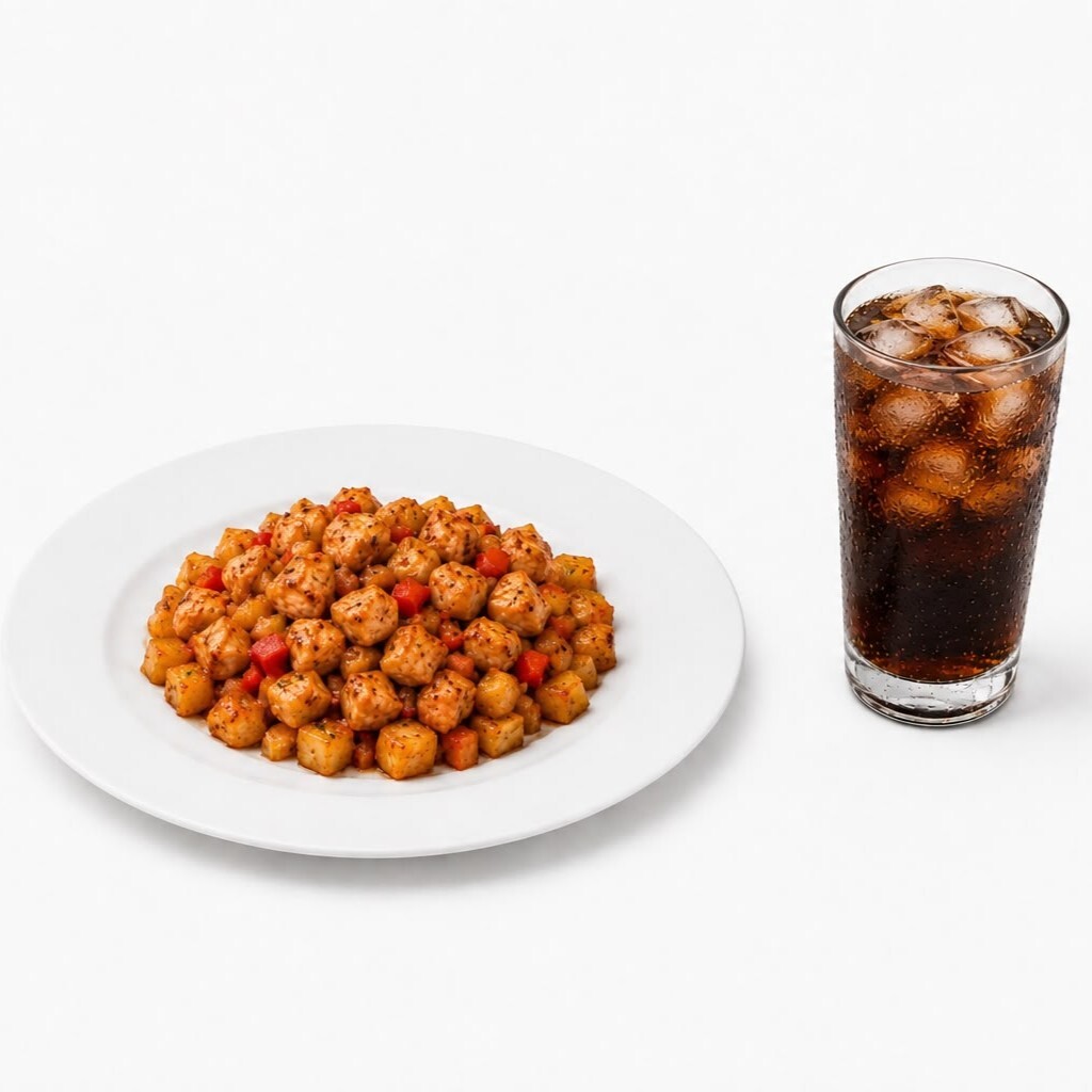 Kuşbaşı Tavuklu Patates Kızartması + Coca Cola