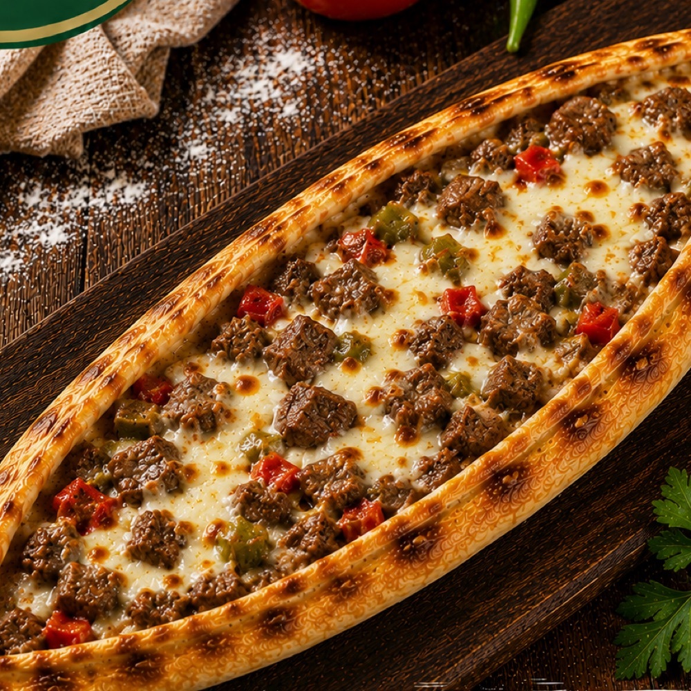 2'li Kuşbaşılı Kaşarlı Pide Menü