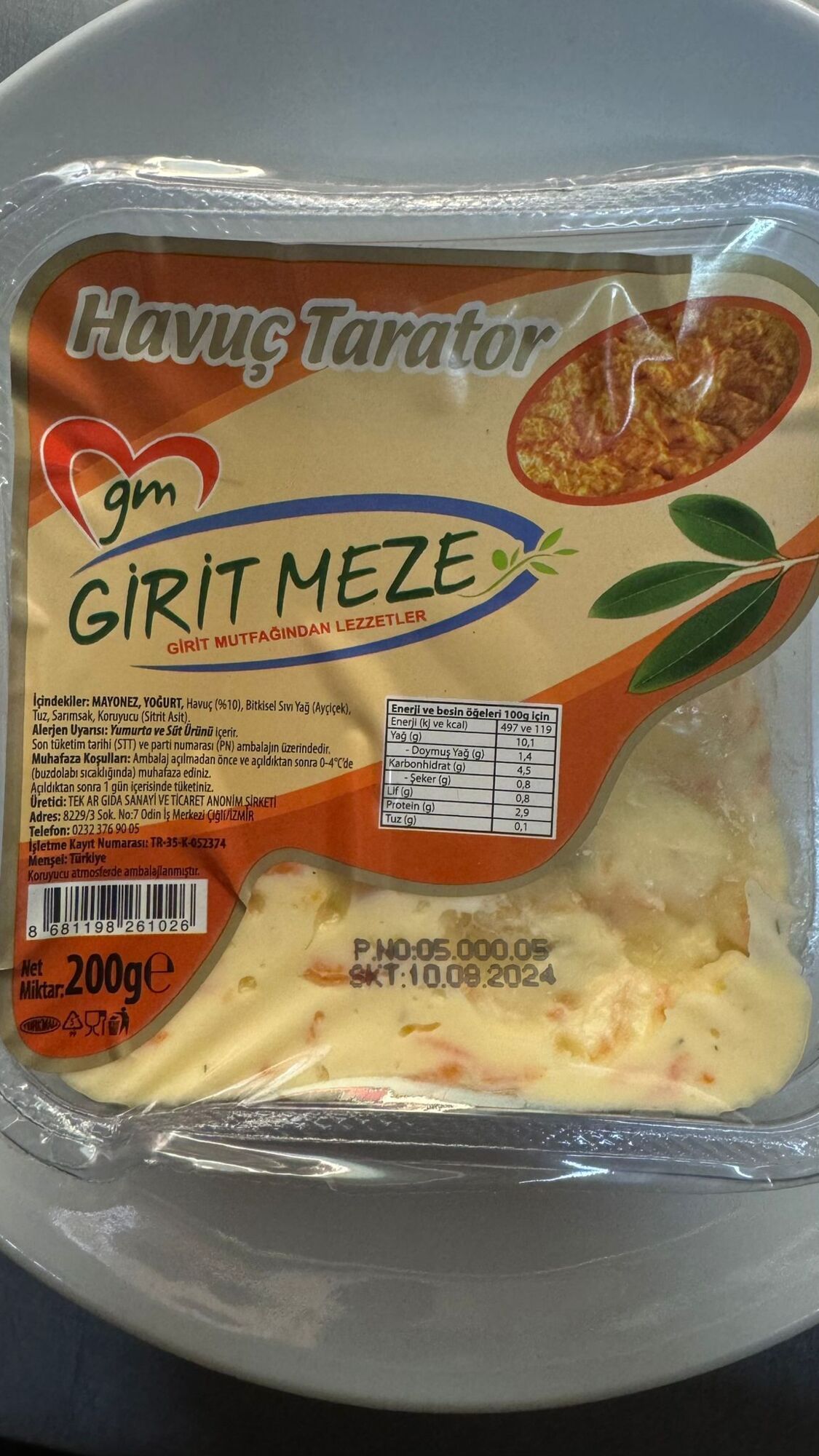 Havuç tarator (200gr) ( Girit meze )