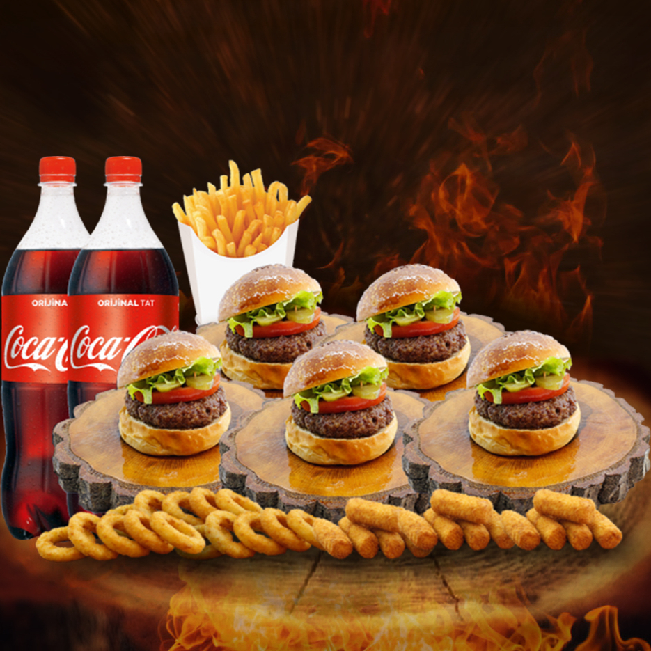 5'li Cheeseburger (100 gr.) Menü